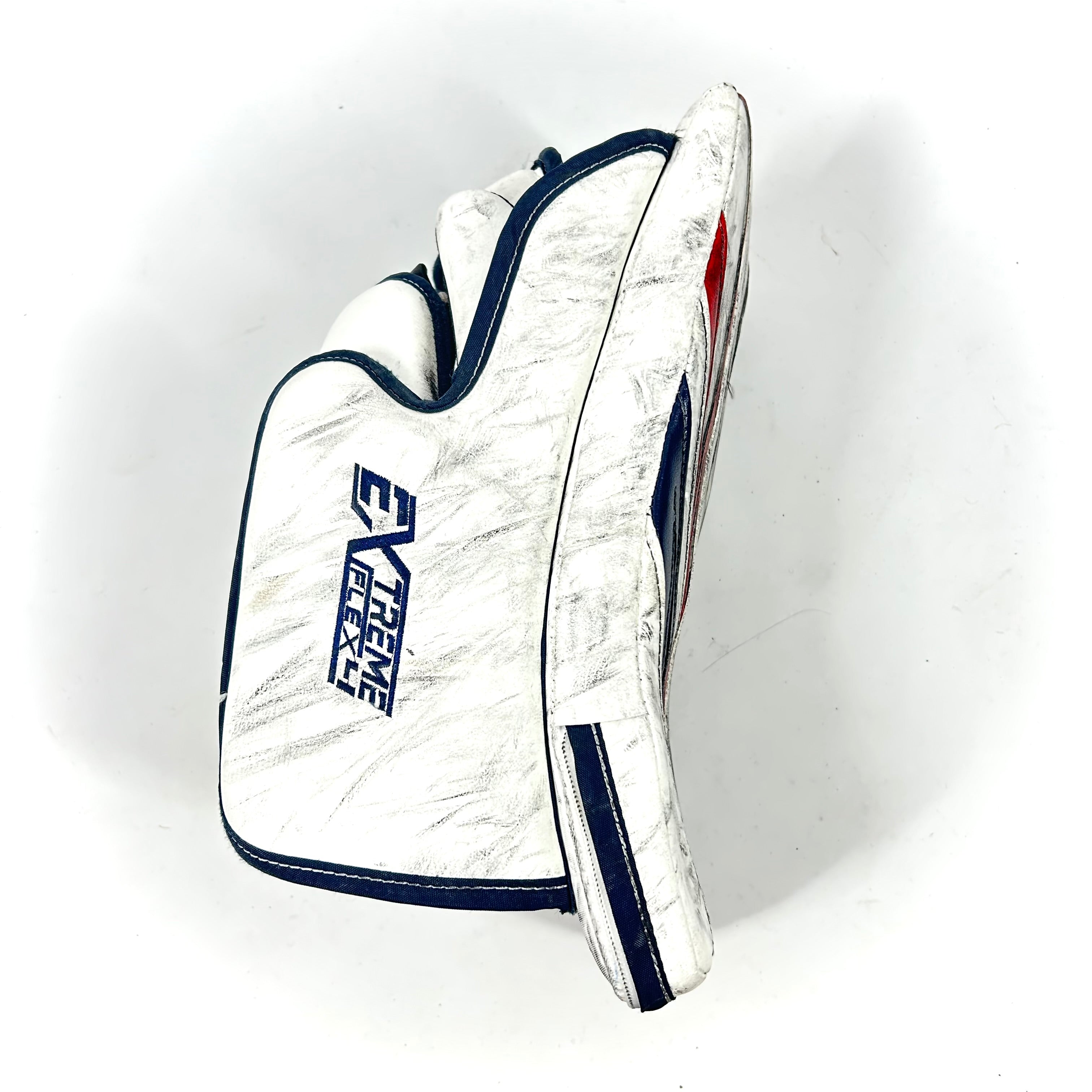 CCM Extreme Flex 4 - Bloqueur de gardien d'occasion (blanc/bleu marine/rouge)